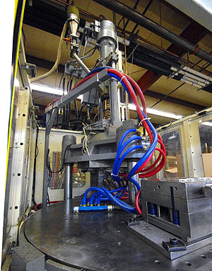 Space-saving Vertical Injection Machines are available at Denver Plastics.